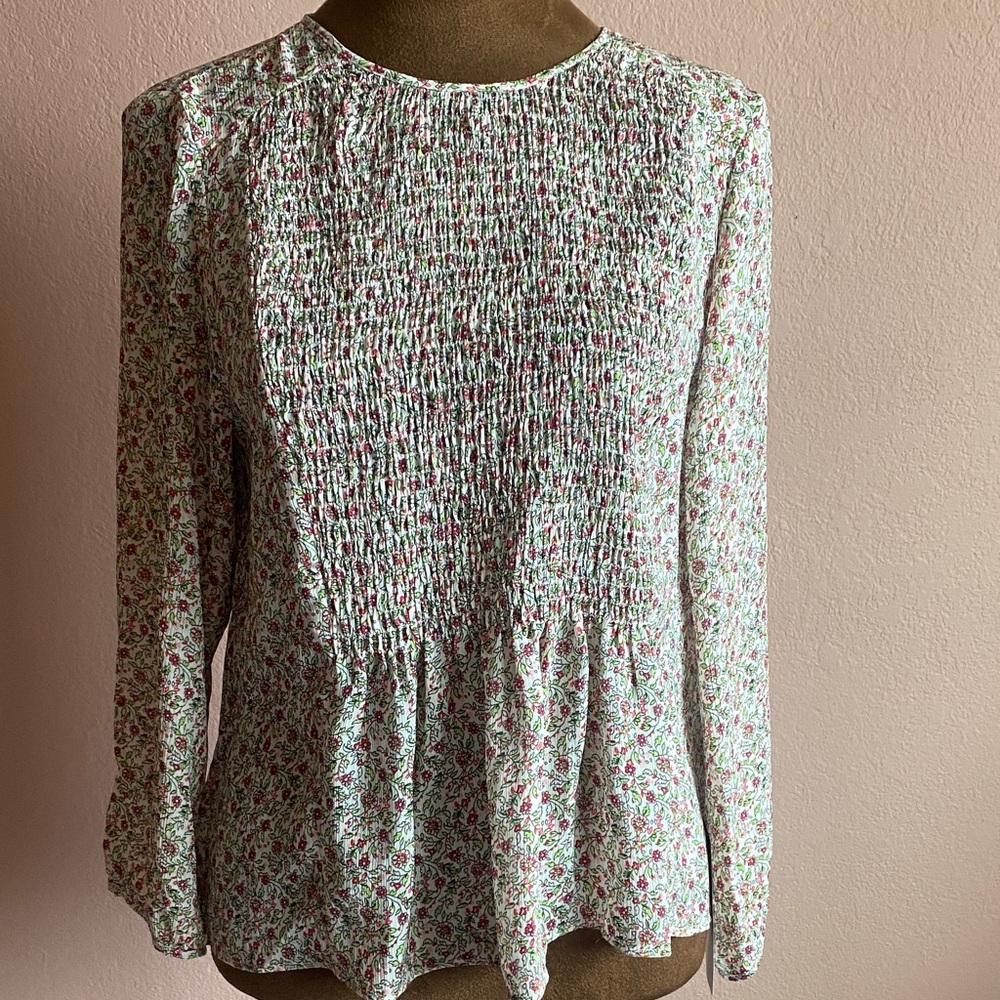 Zara Floral Blouse - White and Pink